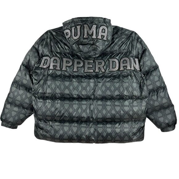 NWT Puma x Dapper Dan Men Black Grey Duck Down Reversible Puffer Coat Jacket XL - Picture 1 of 16